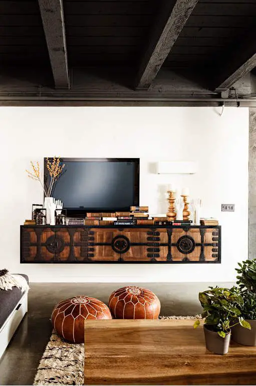Modele de comode TV din lemn refolosit reclaimed wood tv stand 10