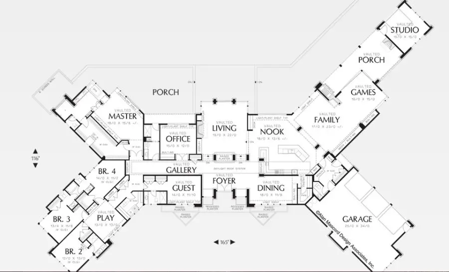 Proiecte de case in forma de X X shaped house plans 3