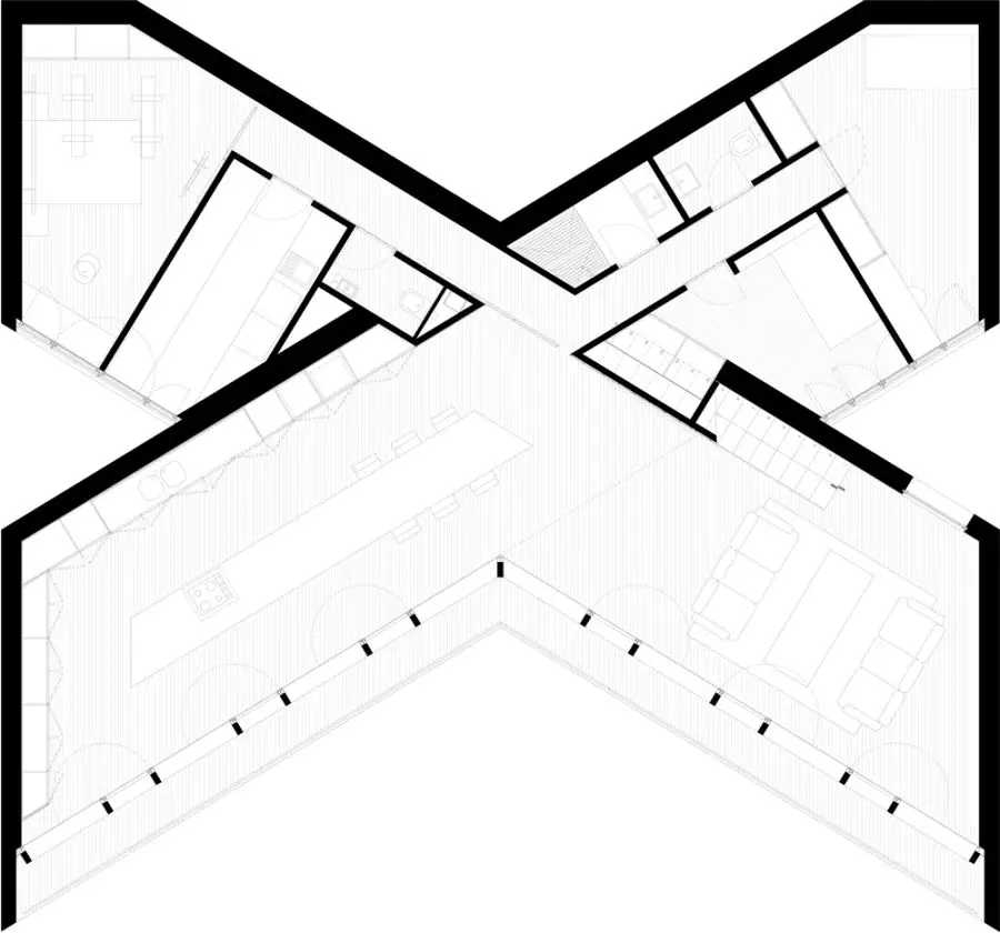 Proiecte de case in forma de X X shaped house plans 6
