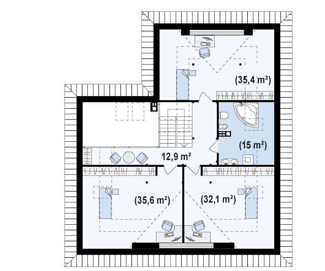 Proiecte case medii cu mansarda si garaj medium size house plans 4