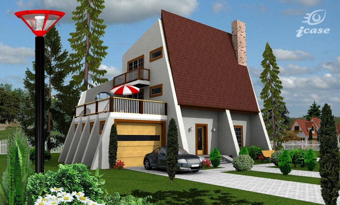 Proiecte de case moderne cu terasa deasupra garajului la parter