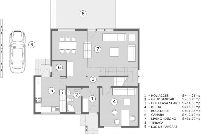 proiecte de casa cu scara interioara Interior staircase house plans 11