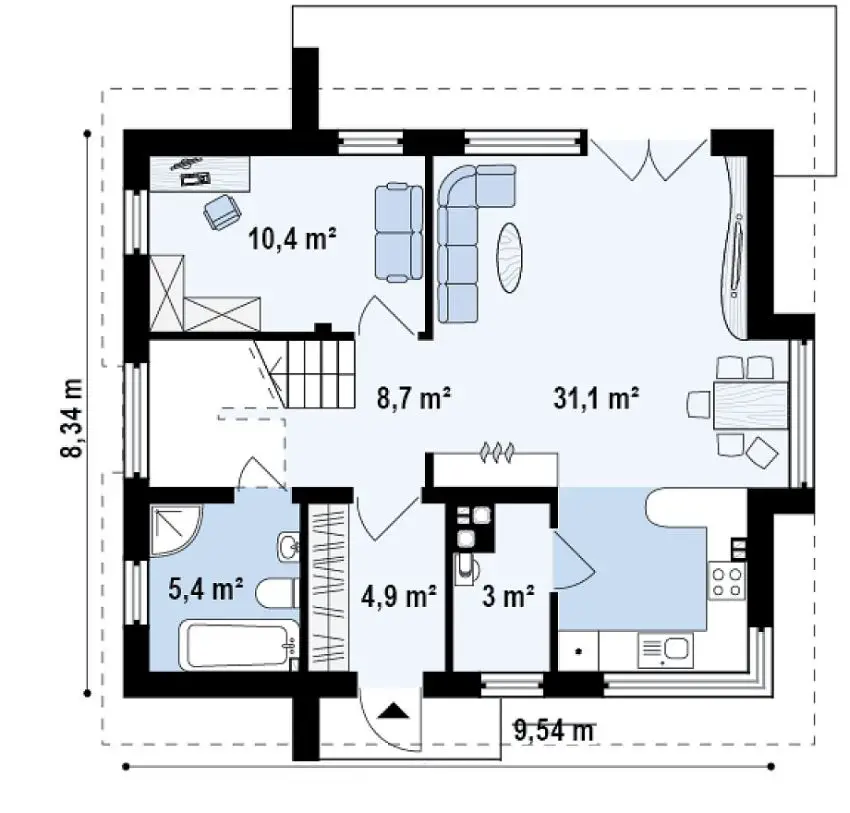 proiecte de case cu trei dormitoare Three bedroom house plans 7