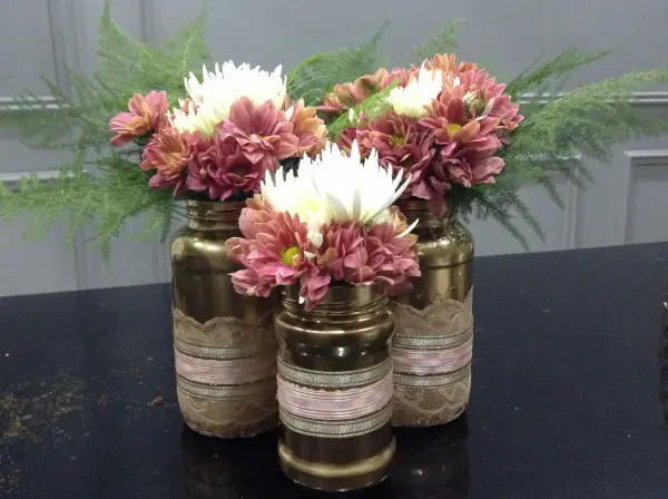 vaze din borcane facute in casa Mason jar flower vases 6