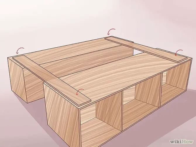 construirea unui pat din lemn How to build a wood frame bed 12