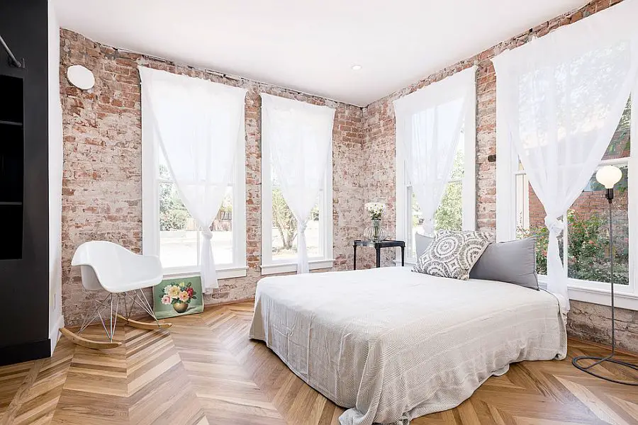 dormitoare cu pereti din caramida Bedrooms with brick walls 4