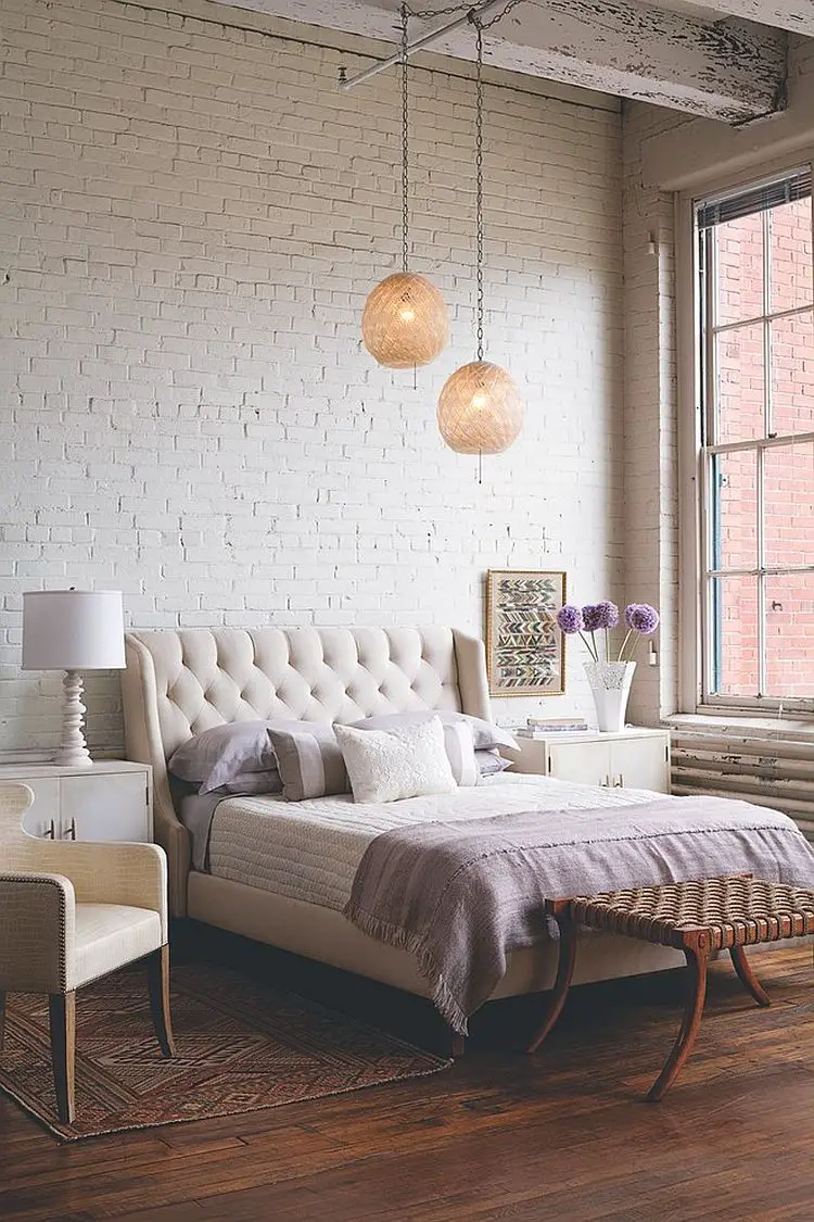 dormitoare cu pereti din caramida Bedrooms with brick walls 5