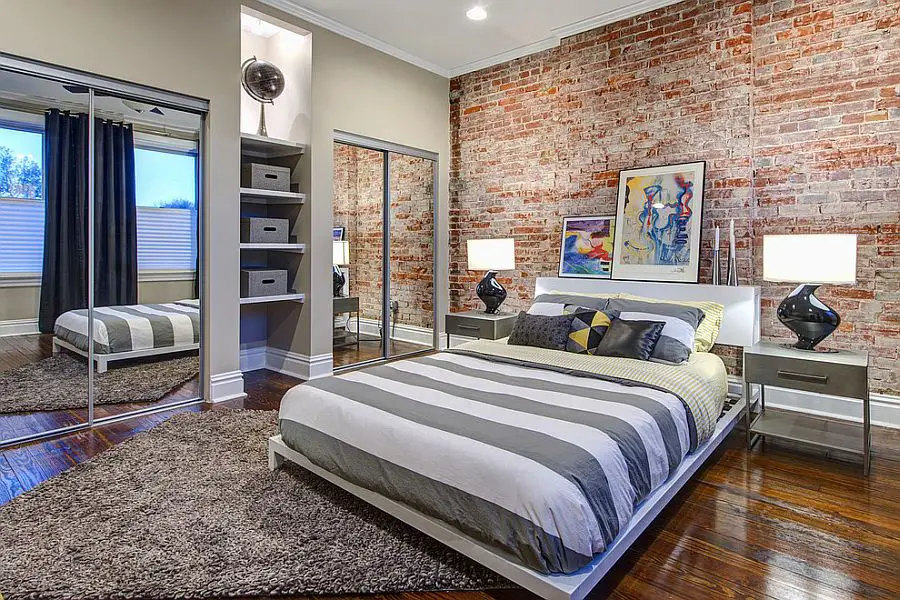 dormitoare cu pereti din caramida Bedrooms with brick walls 7
