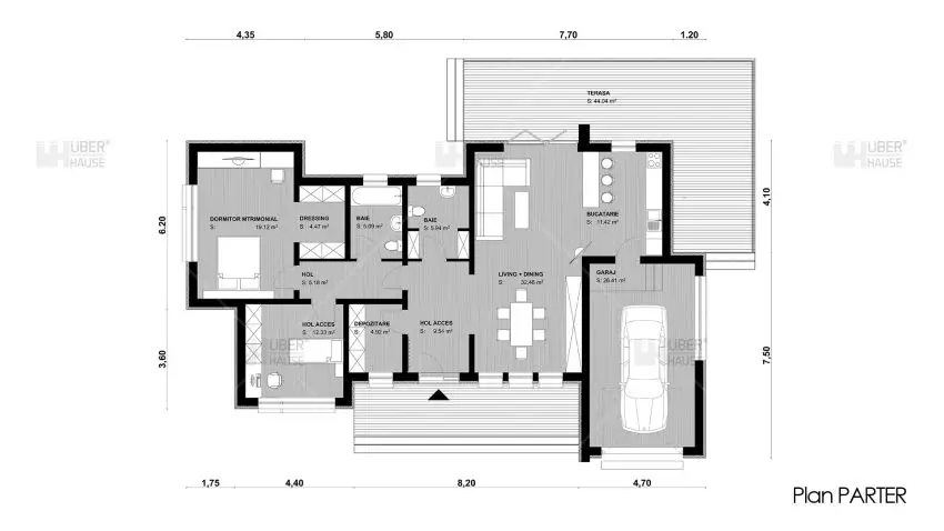 proiecte de case moderne pe un singur nivel Single level modern house plans 8