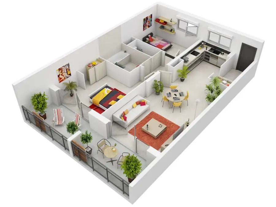 amenajarea unui apartament cu 3 camere 3 room apartment layouts 3