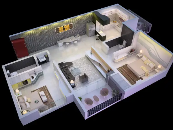 idei pentru amenajarea unui apartament cu 3 camere 3 room apartment layout ideas
