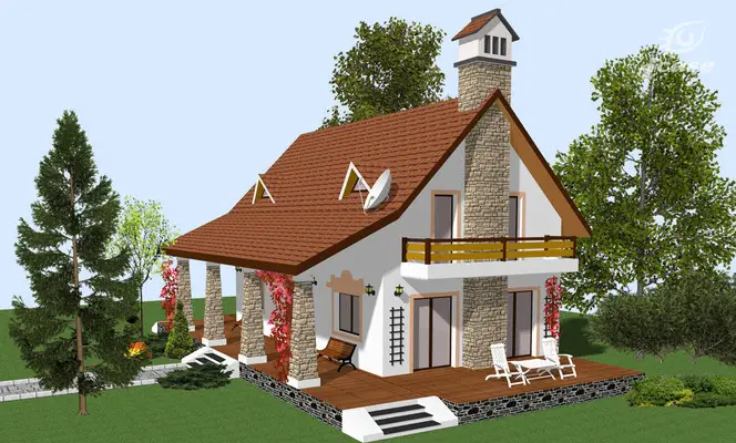 proiecte de case cu mansarda cu patru camere Four room attic house plans 10