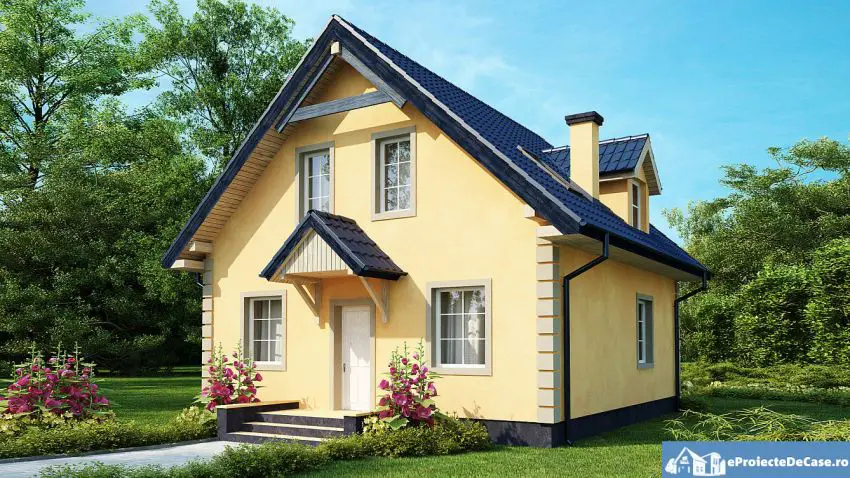 Proiecte de case cu mansarda cu patru camere elegante