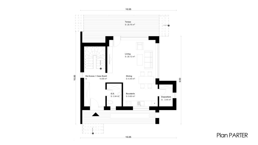 proiecte de case mici cu un etaj Two story small house plans 11
