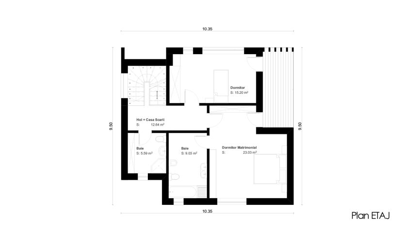 proiecte de case mici cu un etaj Two story small house plans 12