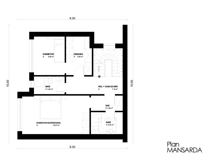 case cu mansarda sub 150 de metri patrati attic houses under 150 square meters 7