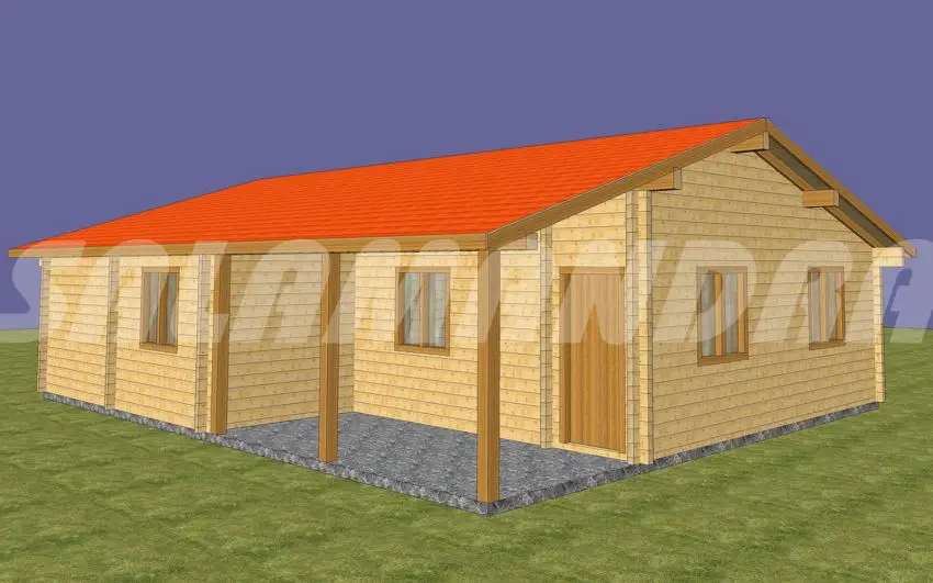 Case din barne de lemn masiv - arhitectura simpla, cu interioare generoase