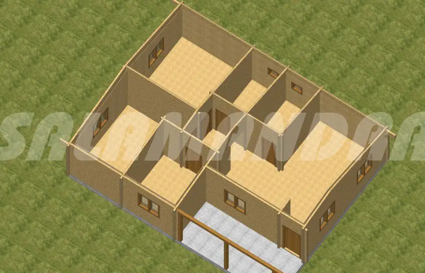 case din barne de lemn masiv Solid wood house plans 5