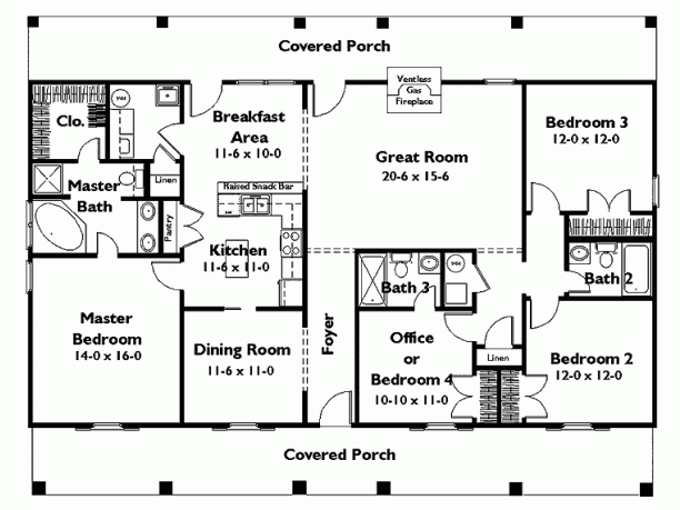 4 Bedroom Single Story House Plans Modern House