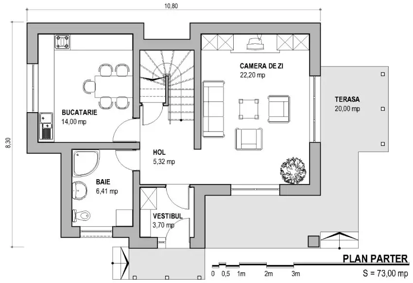 case mici cu trei dormitoare Small three bedroom house plans 4