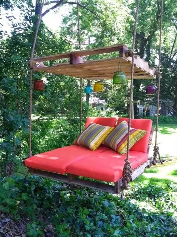 modele de balansoare de gradina Wooden garden swing ideas 3
