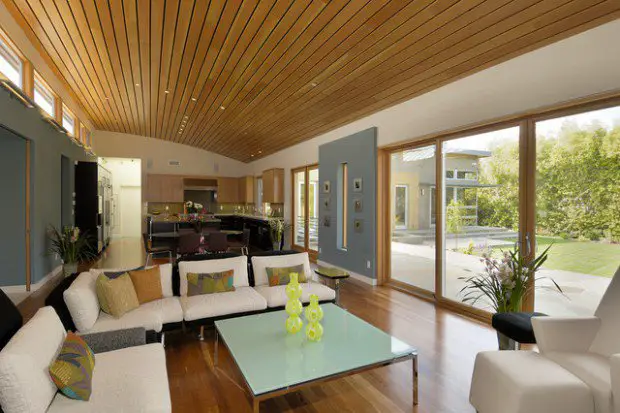 livinguri cu tavan din lemn wood ceiling living rooms 15