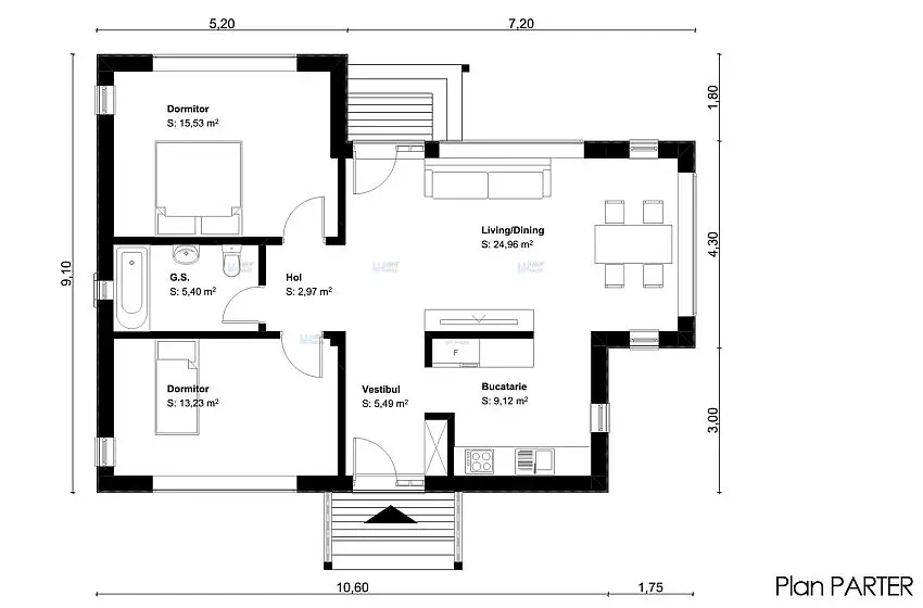 proiecte de case mici pe un singur nivel Small single level house plans 7