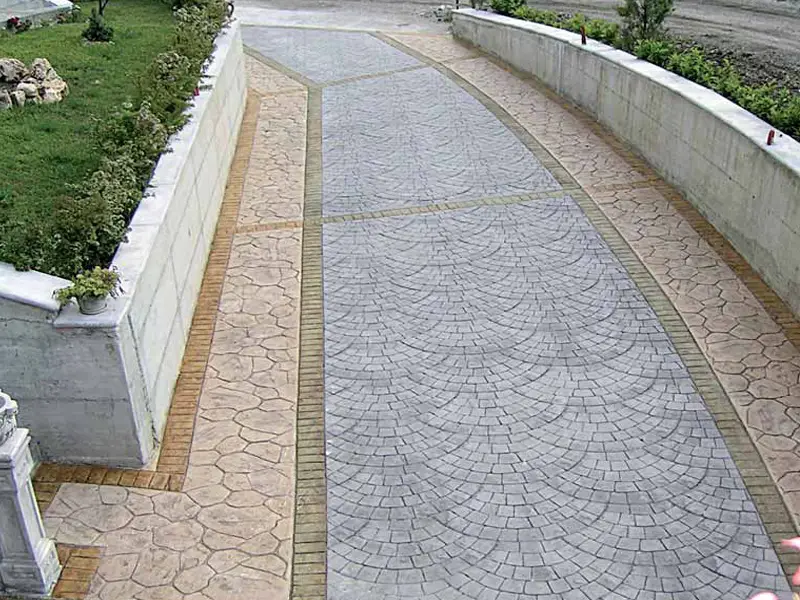 alei din beton amprentat stamped concrete walkway ideas 8