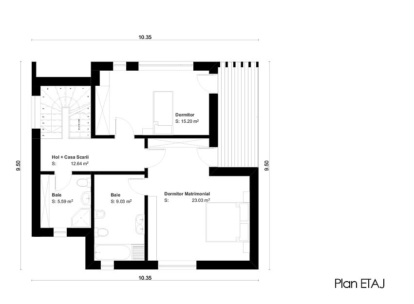 proiecte de case cu etaj sub 150 de metri patrati Two story houses under 150 square meters 14