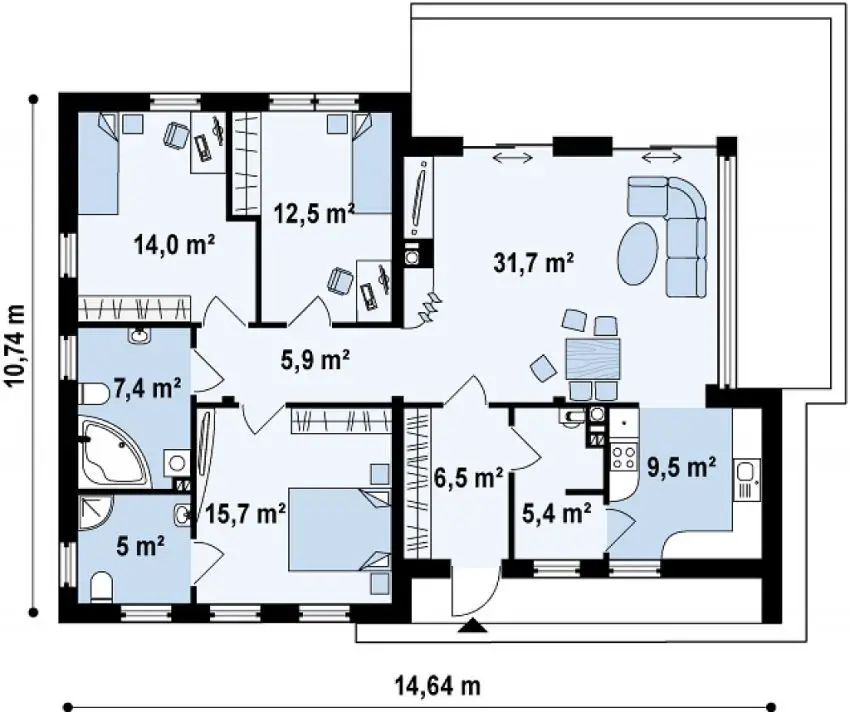 proiecte de case cu parter si 3 dormitoare 3 bedroom single level house plans 7
