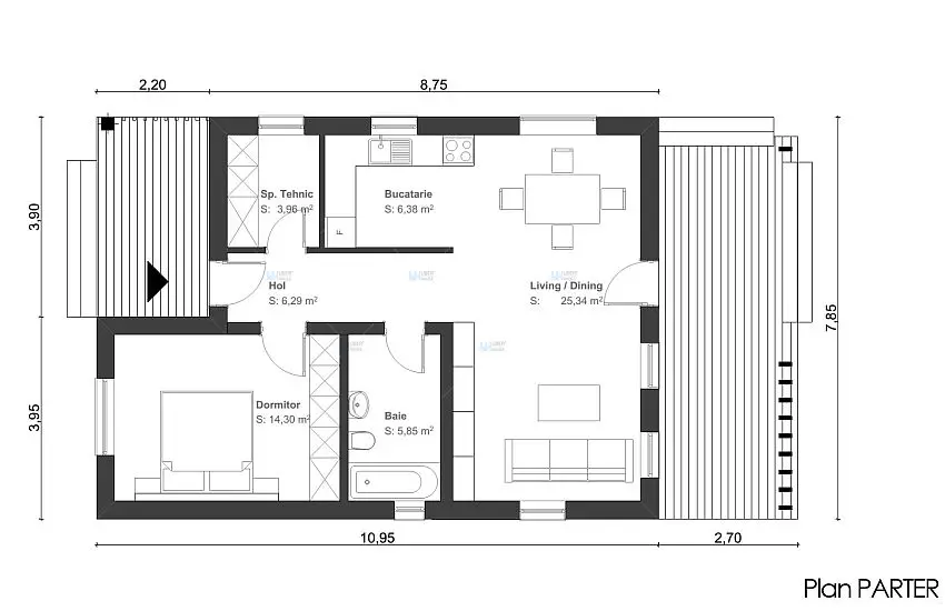 proiecte de case de 60-70 mp 60-70 square meter house plans 11