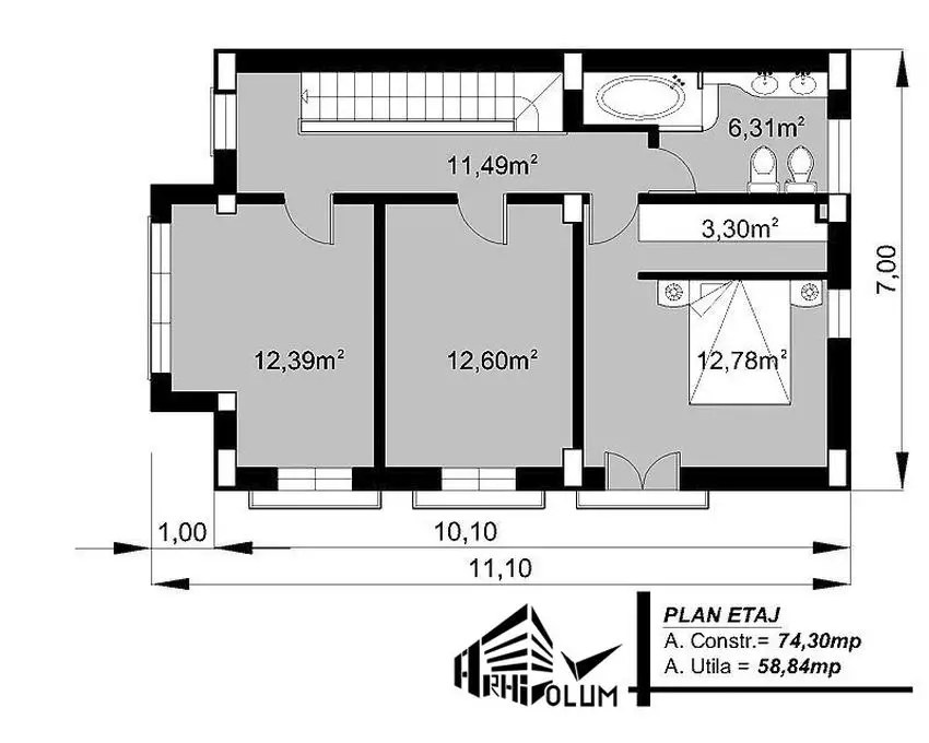 case cu latimea de 7 metri 7 meter wide house plans 10