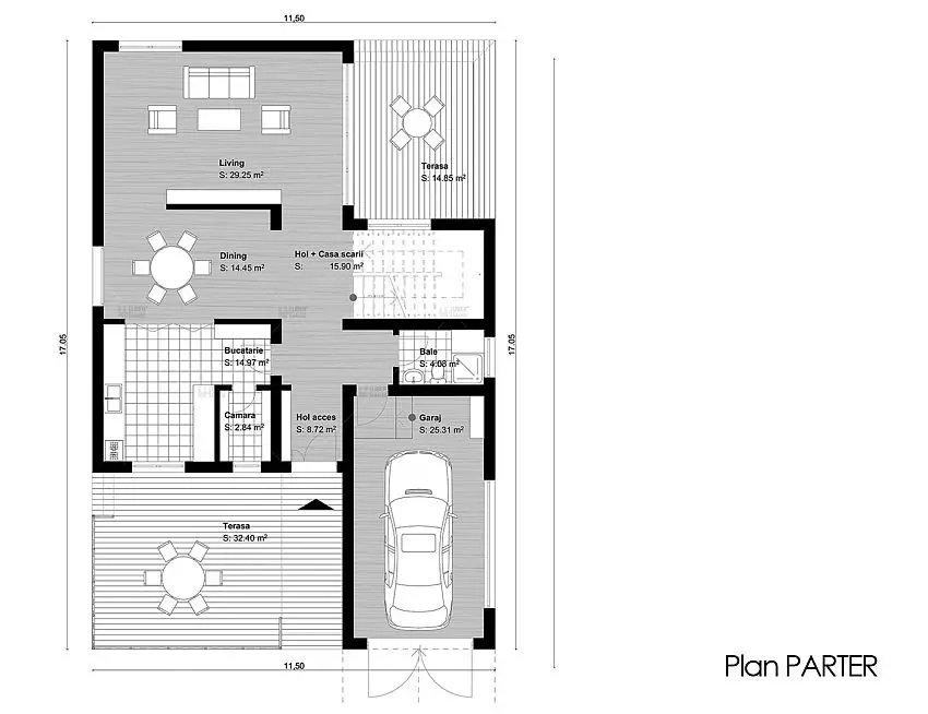 case medii pe doua nivele Medium sized two story house plans 12
