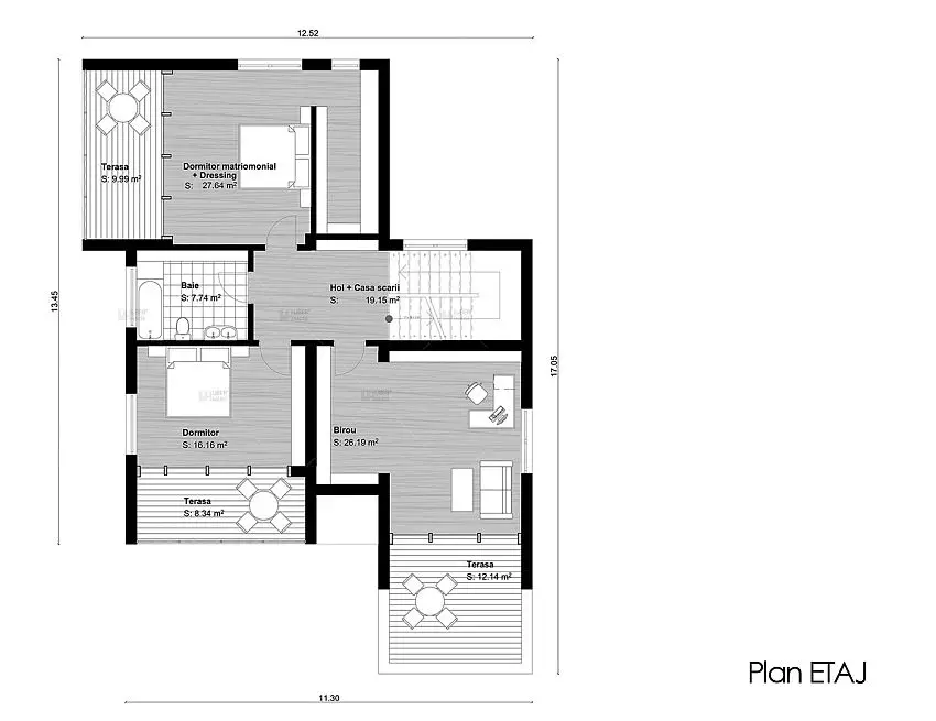 case medii pe doua nivele Medium sized two story house plans 13