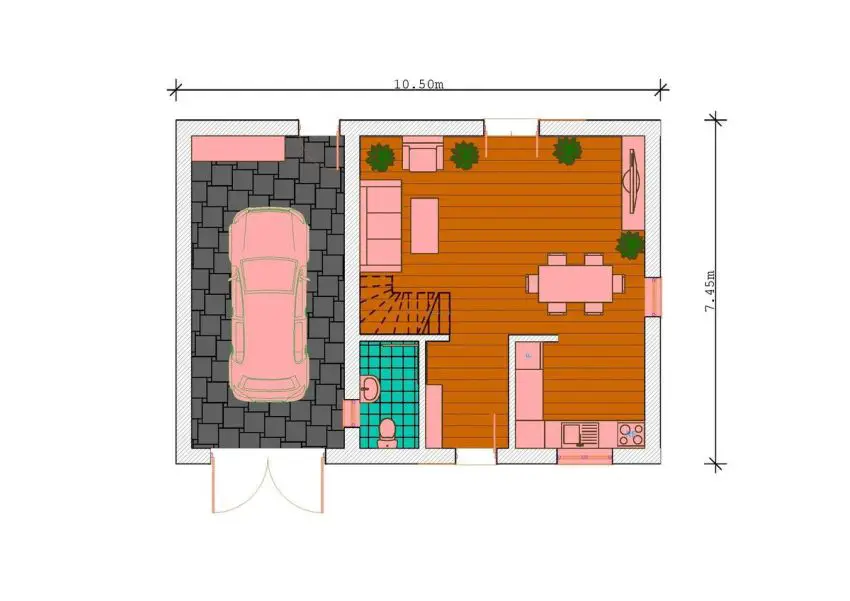 case mici, cu garaj integrat Small houses with built-in garage 9