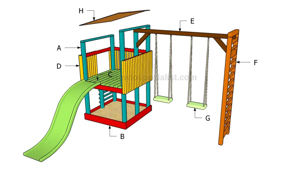 constructia unui mic loc de joaca pentru copii How to build an outdoor wooden playground