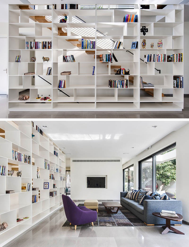 scari cu biblioteci in loc de balustrada Staircases with integrated bookshelves 1