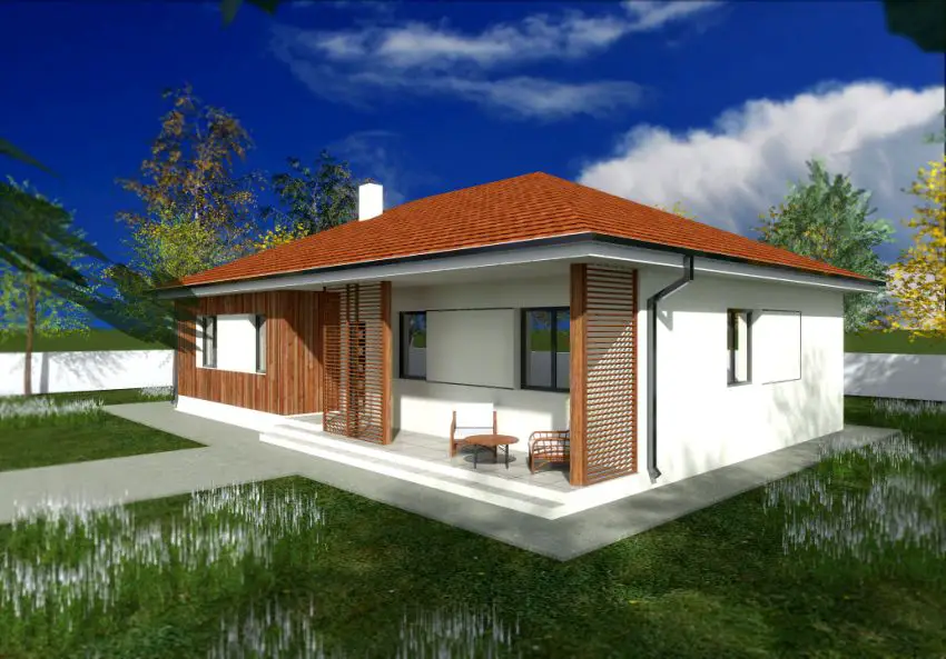 Proiecte de case cu parter si finisaje exterioare din lemn Single floor houses with exterior wood finishes 2