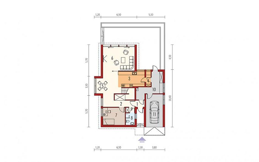 case cu etaj si garaj integrat Two story flat roof houses with garage 12