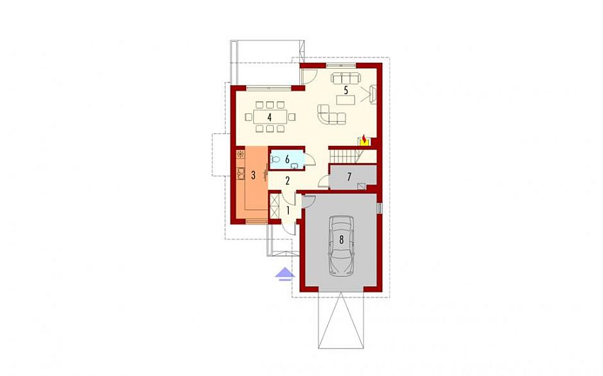 case cu etaj si garaj integrat Two story flat roof houses with garage 3