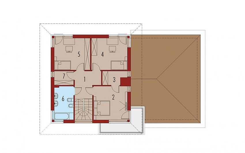 case cu etaj si garaj integrat Two story flat roof houses with garage 9