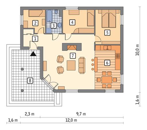 proiecte de case economice 3 dormitoare plan
