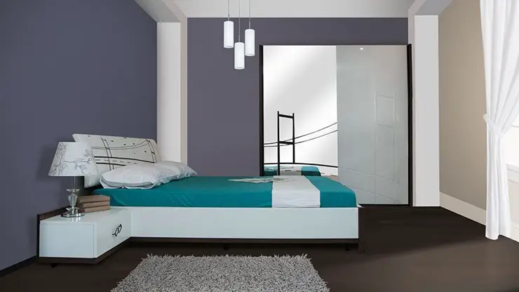 dormitor-turcoaz-violet