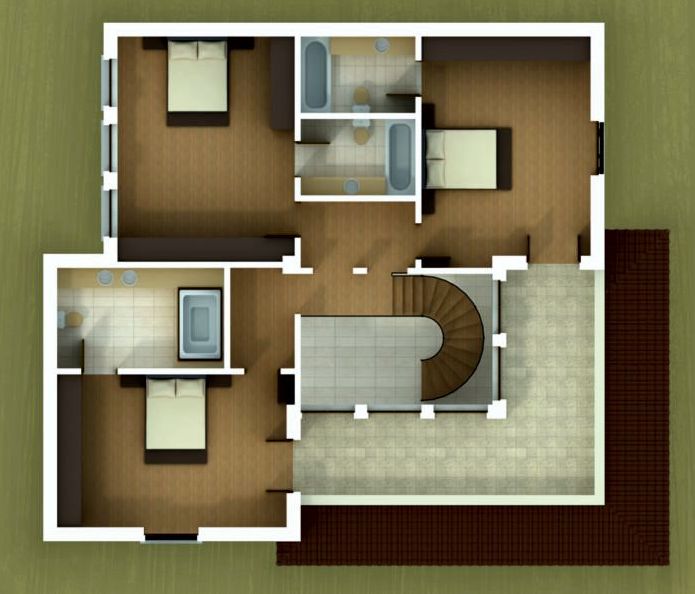 proiecte de case cu living mare 2 plan etaj
