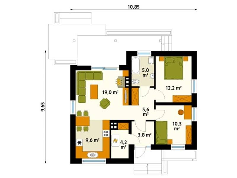 modele de case cu 3 camere