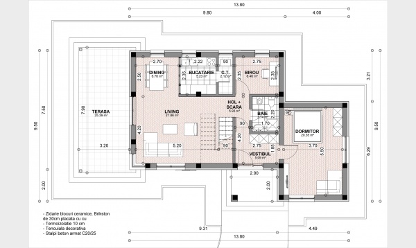 Case cu etaj pentru tineri. Design autentic