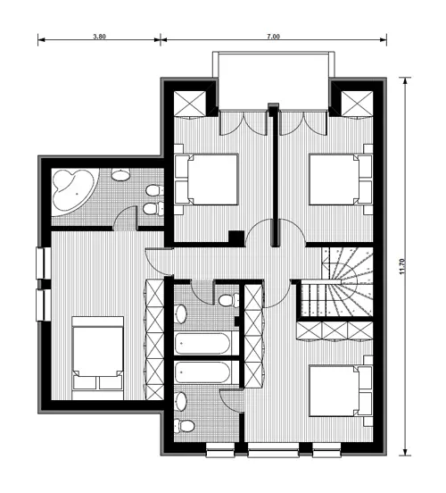 Proiecte de case cu patru dormitoare spatioase