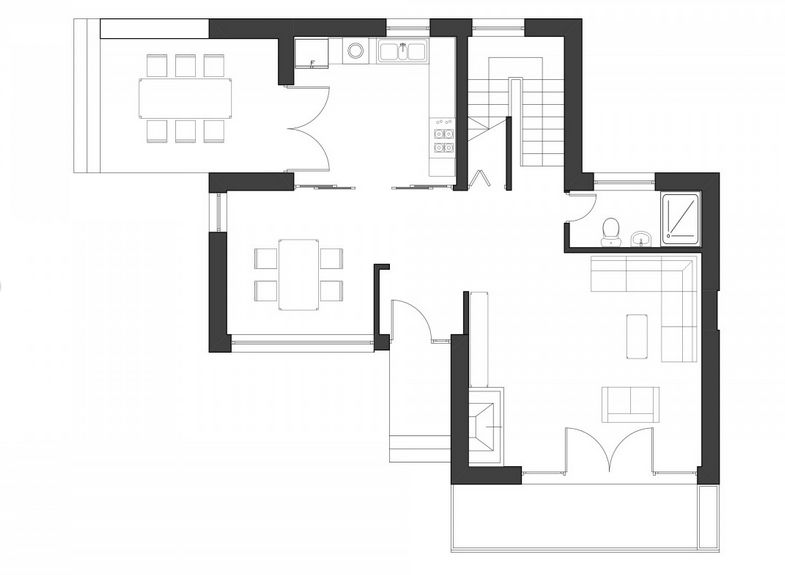 proiecte de case moderne Modern home plans with courtyard 6