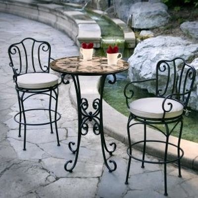 Wrought iron furniture for patio and garden