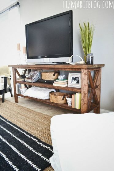 Reclaimed wood TV stand ideas at home